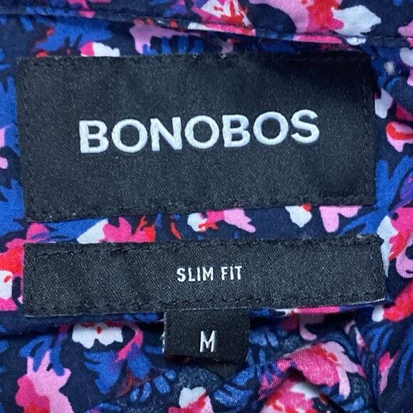 Bonobos Men's Multicolor Floral Short Sleeve Slim Fit Button Down Shirt Top Sz M - Picture 3 of 4